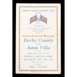 Derby County: A Derby County v. Aston Villa, Championship Souvenir Programme, Midland Cup Final,