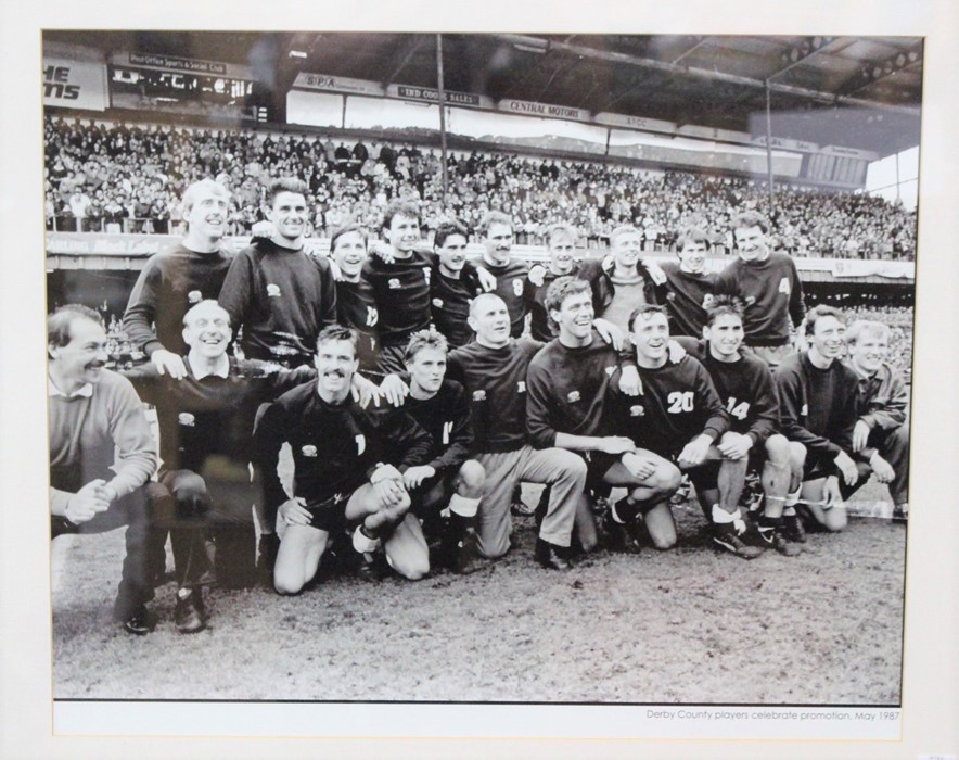 Derby County: A framed and glazed, black and white photograph of the Derby County players