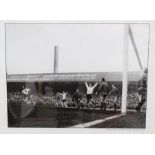 Derby County: A framed and glazed, black and white photograph of Derby County v. Charlton