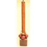 Cricket: A set of vintage cricket stumps and three cricket balls in the form of a table lamp,