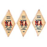 Lucy Morton: A collection of three assorted World Record insignia stitched badges to comprise: '