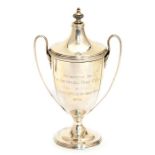 Golf: A hallmarked silver golf trophy, inscribed 'Presented to The Southwell Golf Club by The