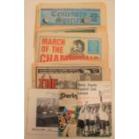 Derby County: A collection of assorted Derby County memorabilia to include commemorative newspapers,