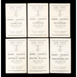 Derby County: A collection of six Derby County home programmes: v Manchester City 10/9/1947, v