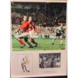World Cup: A framed and glazed montage of 1966 World Cup interest, signed by George Cohen and Jack