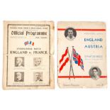 International: An England v. Austria, International Match programme, 7th December 1932, played at