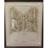 Lucy Morton: A framed, Paris 1924 Olympics, gold medal diploma, awarded to Lucy Morton, for her