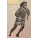 Manchester United Interest: A framed and glazed print of 'Georgie', George Best by Ean Gardiner,
