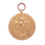 Lucy Morton: A 9ct gold Amateur Swimming Association, 'Olympic Tests' medal, inscribed to reverse '