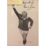 Manchester United Interest: A framed, glazed and signed print of Denis Law by Ean Gardiner,