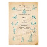 Autographs: A signed Sportsman's Night Menu, 25th February 1937, signed by Jesse Pennington, and