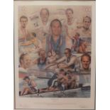 **AWAY CW **Olympic Interest: A signed, framed and glazed print of Steven Redgrave CBE, 'Unique