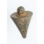 A complete cast copper-alloy mount dating to the Roman period, c. AD 43-410. It is conical in