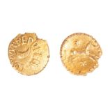 An inscribed gold quarter stater of the Southern Region/Atrebates and Regni, struck under