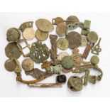 A bulk lot of various metal detecting finds, Roman to modern. Of note in this lot, five Roman