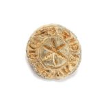 A complete cast lead-alloy personal seal matrix dating to the Medieval period, c. 1200-1300. The