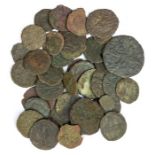 A mixed lot of thirty-seven copper-alloy Roman coins. Mainly Constantinian pieces but also with an