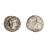 A silver denarius struck for Vespasian (AD 69-79) dating to c. AD 70-71. Reverse: TRI POT, Vesta