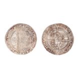 A silver hammered sixpence of Edward VI (1547-1553) dating to c. 1551-1553. Third period, Tower