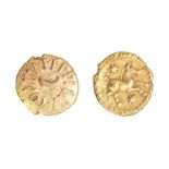 An inscribed gold quarter stater of the Southern Region/Atrebates and Regni, struck under