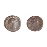 A silver denarius of Vespasian (AD 69-79) dating to c. AD 69-71. Obverse: [IMP CAE]SAR VESPASIAN[