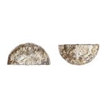 A silver hammered cut halfpenny of Harold I (1035-1040) dating c. 1036-1038. 'Jewel Cross' type,