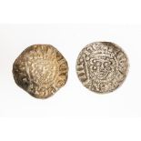 Two silver hammered pennies of Henry III. The first, class 5b, moneyer Nicole at the mint of