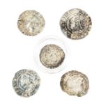 Five Post-Medieval silver hammered coins. Henry VIII (1), incomplete base silver halfgroat of the