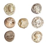 A mixed lot of seven Roman silver denarii. Represented in this lot: Republican (2-one of Mark