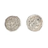 Two silver hammered halfpence of Charles I (1625-1649), generic issue dating c. 1625-1649. No