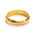 A complete gold finger ring of the 'Posy' type dating to the Post-Medieval period, probably later
