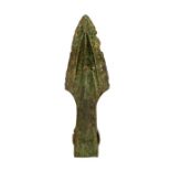 A complete cast copper-alloy spearhead dating to the Middle Bronze Age, c. 1400-1350 BC. This