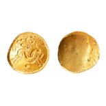 An uninscribed gold stater of 'Gallo-Belgic E' type attributed to the Ambiani of Northern France,