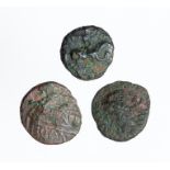 A mixed lot of three copper-alloy inscribed units of the Eastern Region/Trinovantes and