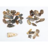 A bag of miscellaneous worked flint, consisting both debitage and tools. Mostly later Prehistoric