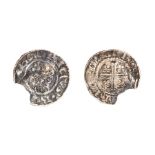 An incomplete silver hammered penny of Henry II (1154-1189) dating c. 1180-1185. Short cross