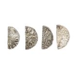 Four silver hammered cut halfpennies of Henry III (1216-1272). All class 3, the first: moneyer