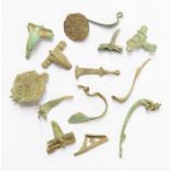 A mixed lot of fourteen copper-alloy Late Iron Age and Roman brooches. Various forms, including La