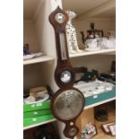 A Victorian barometer with hygrometer, thermometer etc (Q)