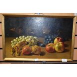 Unframed oil on canvas of pastoral scene, signed T.W. Wells A/F along with still life, oil on