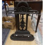 Cast iron early 20th Century umbrella stand with tray