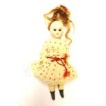 Bisque head German doll marked 749 DEP 3/0, composition body, 10" tall approx