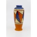 1930's Art Deco Clarice Cliff "Bizarre" Pattern Vase. Approx 14cm in height. Marked "Bizarre by