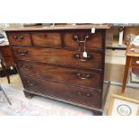 George III Chest of drawers of drawers. Three small over three larger drawers. Brass handles.