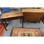 A late Georgian gate leg oak table, plus a Georgian desk (2)