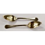 A pair of Nineteenth Century French silver tablespoons, each struck with the Minerva mark and