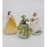 Three Royal Doulton lady figurines, Buttercup, Joanne and Elizabeth