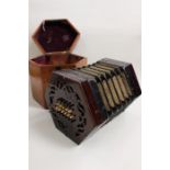 A 48 key English concertina in original case, A/F