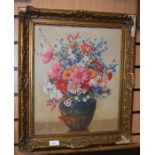 Harold Edward Conway, 1872, oil on canvas, Still life of Flowers, signed