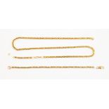 An Italian 9k yellow gold byzantine link chain necklace, length approx 20'' (a/f chain broken) along